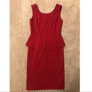 Red dress with peplum